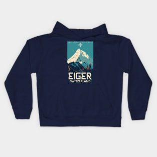 A Vintage Travel Art of Eiger - Switzerland Kids Hoodie